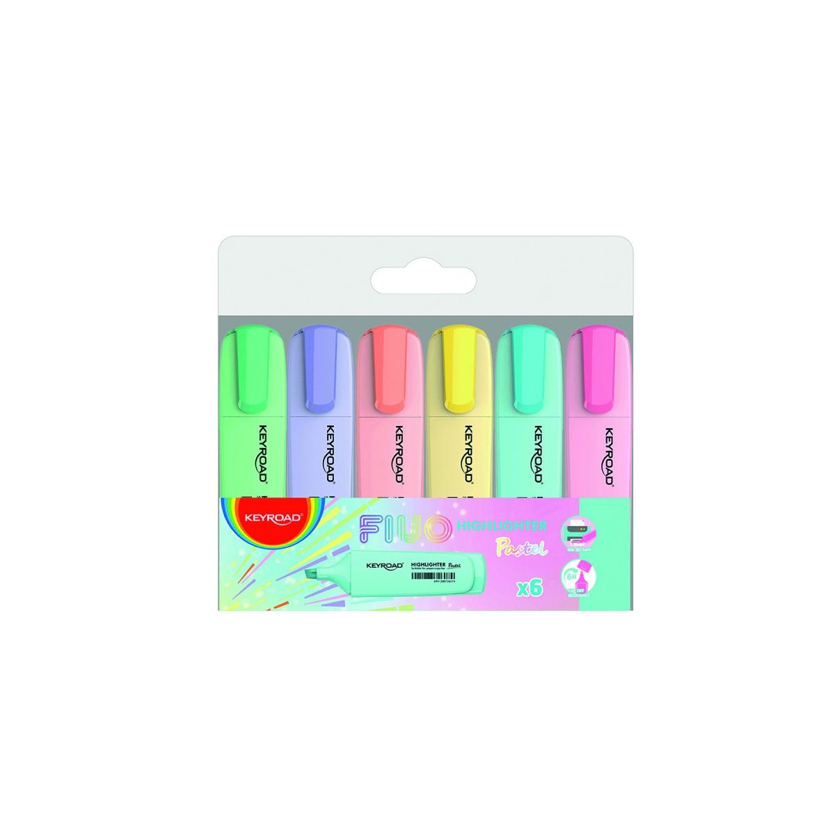 Zakreślacz Keyroad pastel 6 szt, mix (KR972174)