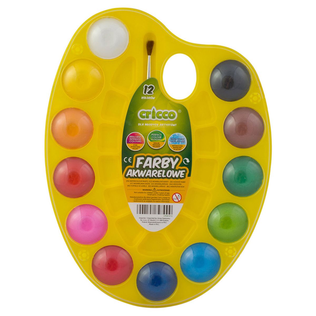 Farby akwarelowe Cricco 12 kolor. (CR361K12 HL)