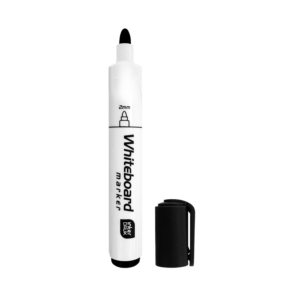 Marker suchościeralny Interdruk czarny 2,0mm okrągła końcówka (IMARTABCZA)