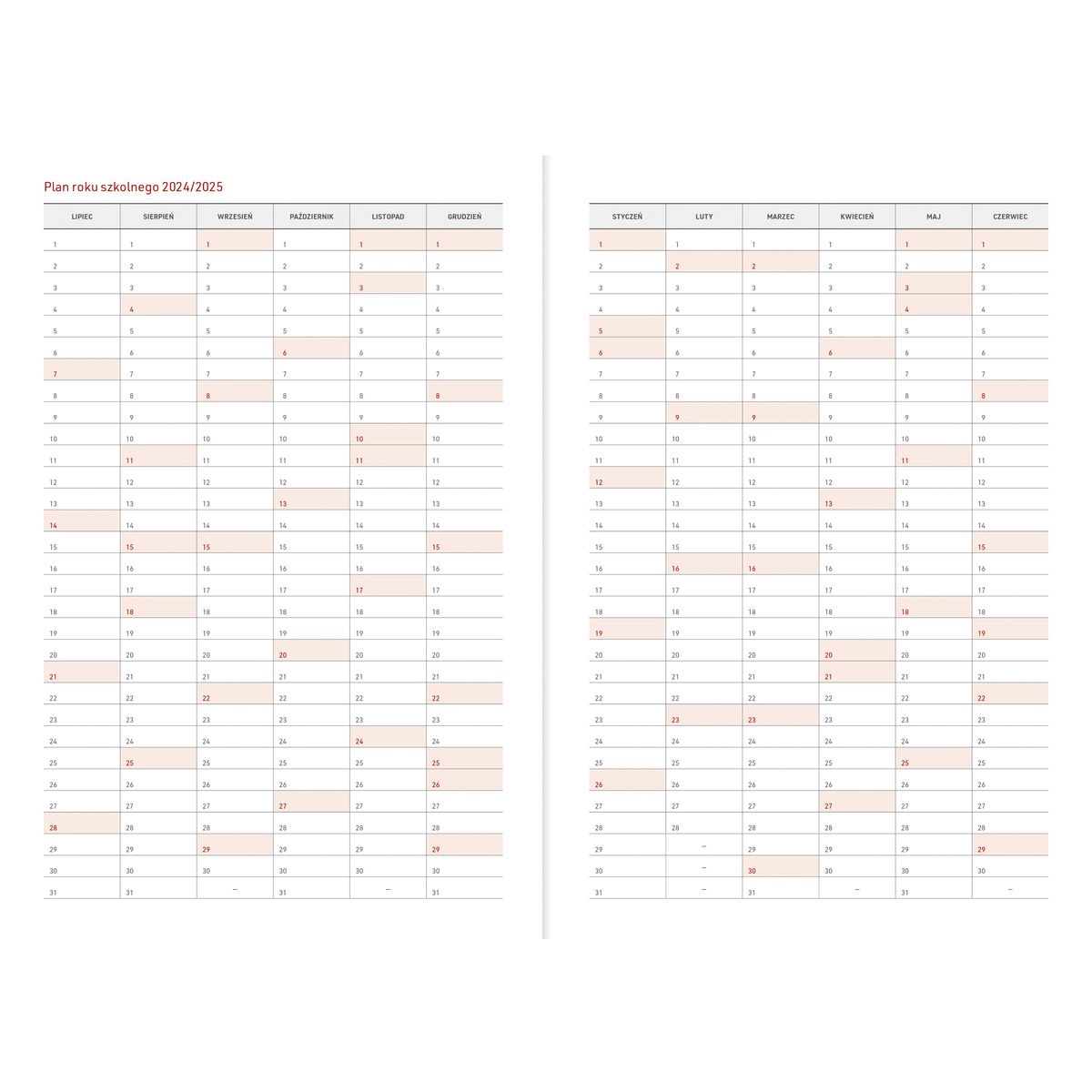 Kalendarz nauczyciela książkowy (terminarz) B5TN060B- Wydawnictwo Wokół Nas 2024/2025 B5 PCV bezbarwny B5 (EKOLEN)