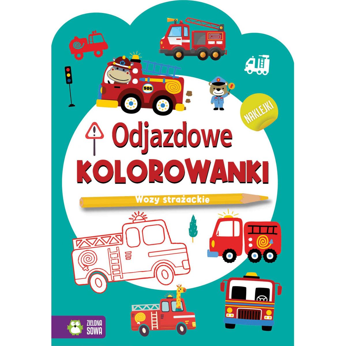 Książeczka edukacyjna Zielona Sowa Odjazdowe kolorowanki. Wozy strażackie