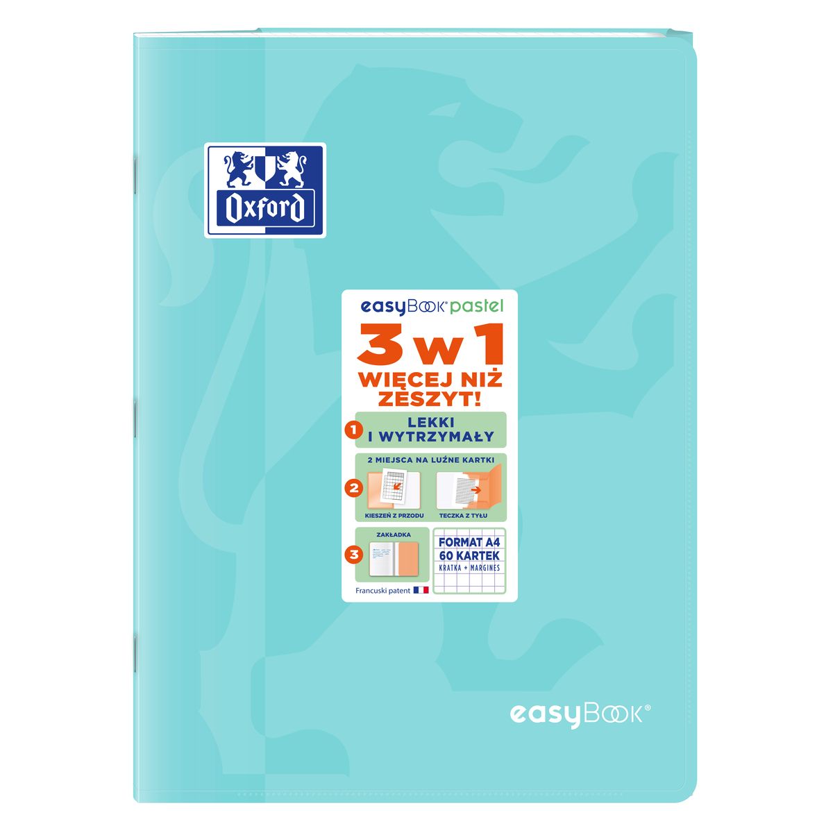 Zeszyt Oxford EASYBOOK PASTEL A4 60k. 90g krata (400161237)