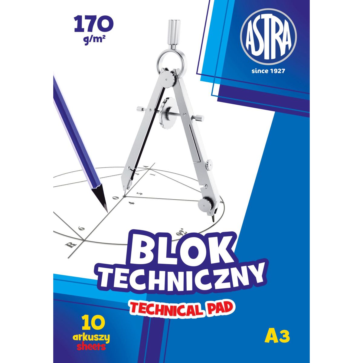 Blok techniczny Astra A3 biały 170g 10k