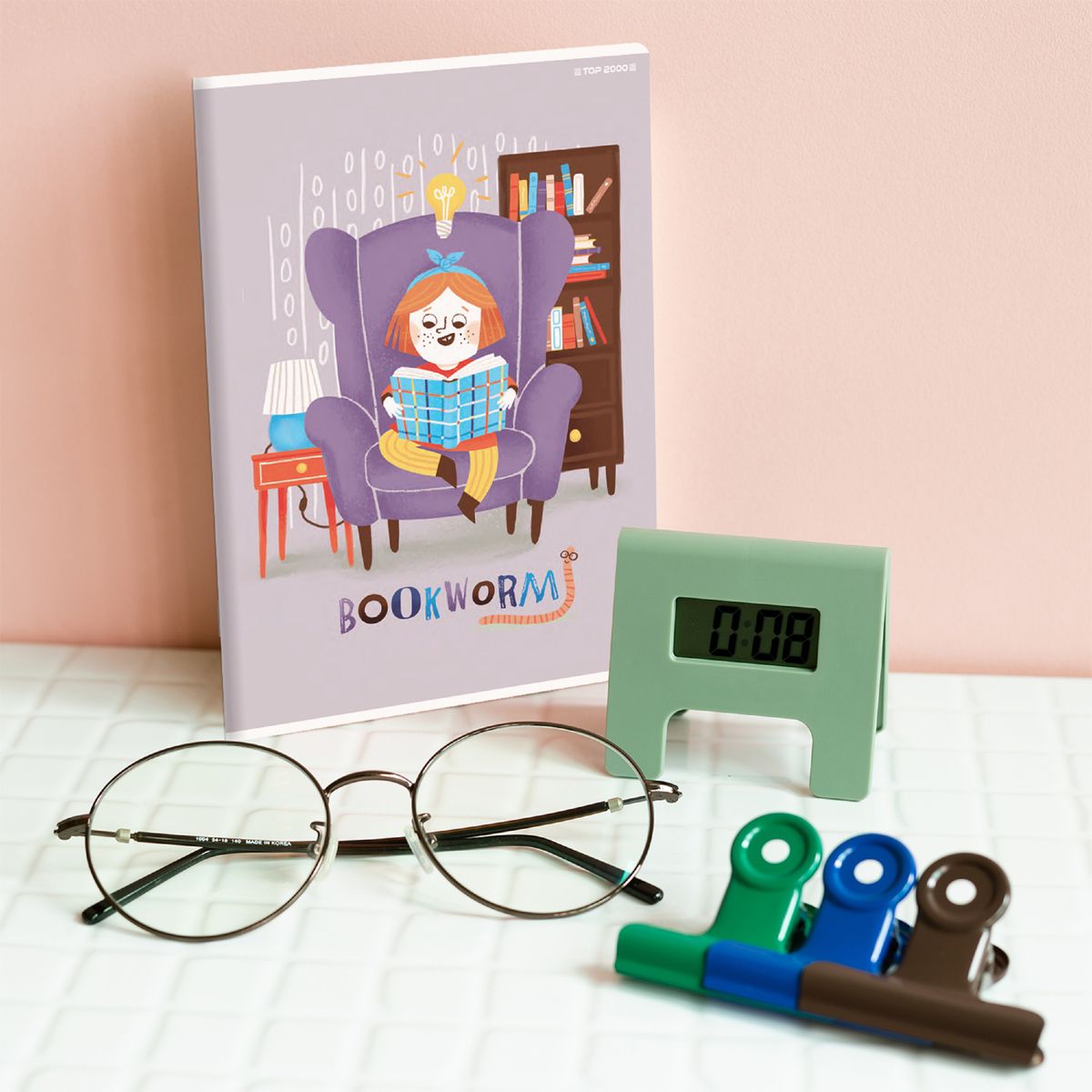 Zeszyt Top 2000 BOOKWORM/RETRO A5 32k. 70g podwójna linia kolor (400169401)