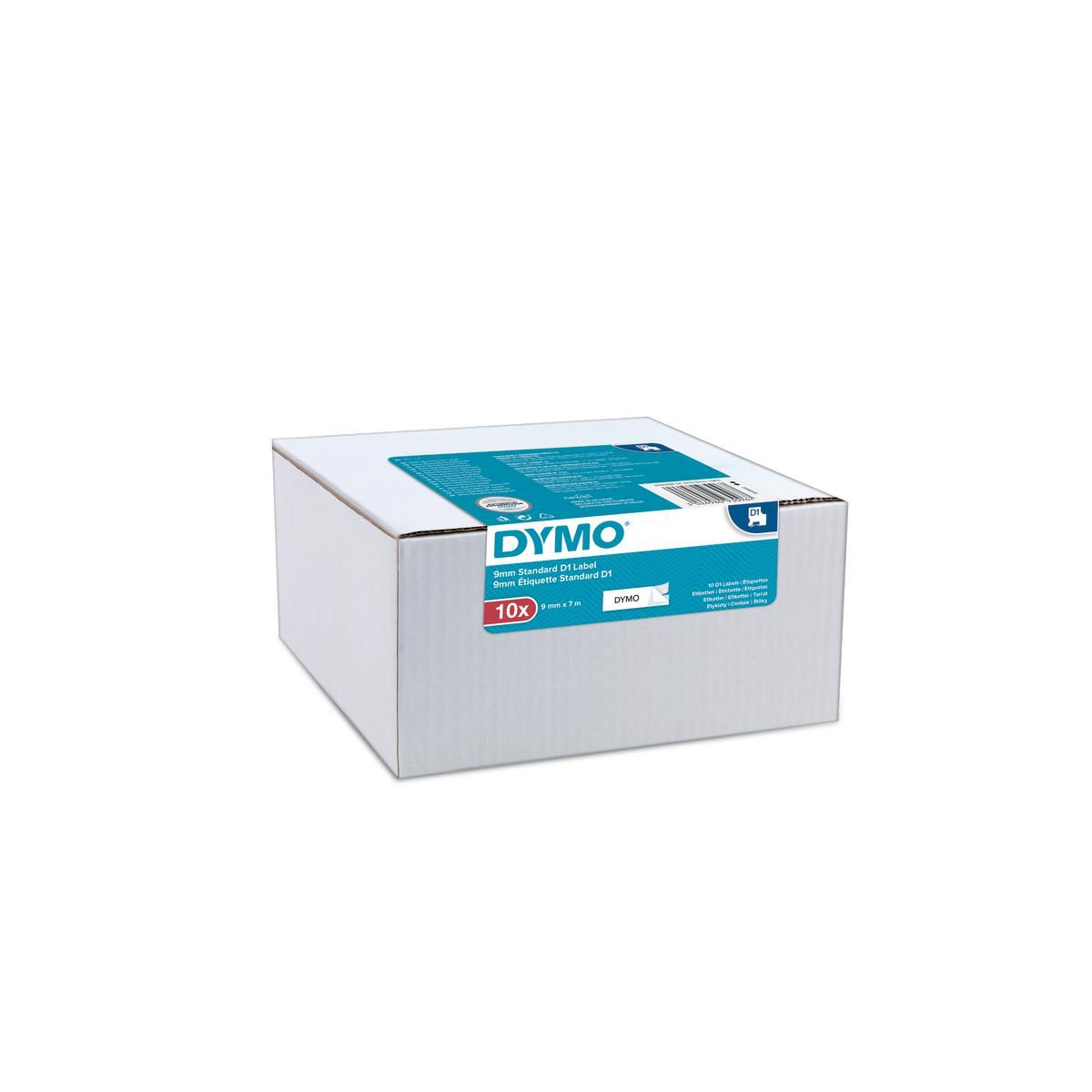 Taśma Dymo D1 9mm x 7m biała/czarny nadruk
