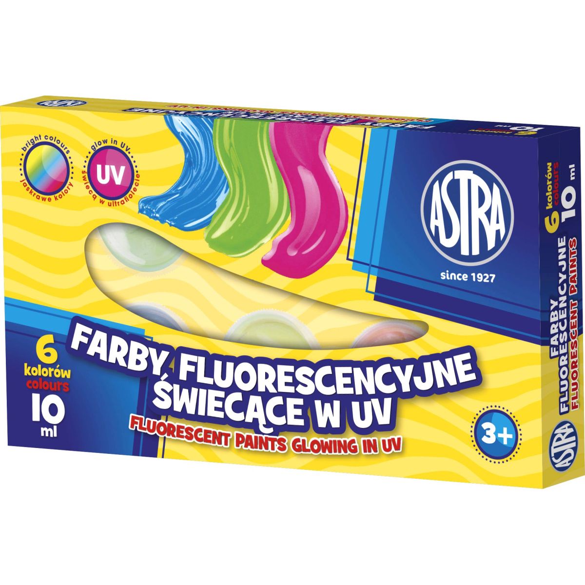 Farby plakatowe Astra fluorescencyjne kolor: mix 10ml 6 kolor.