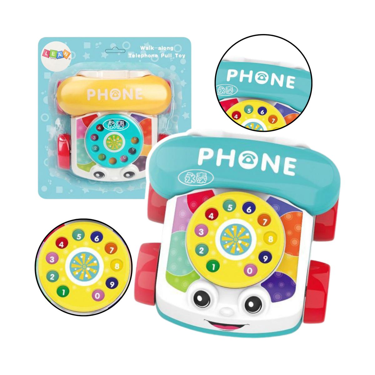 Telefon zabawkowy Lean na kółkach niebieski (22858)