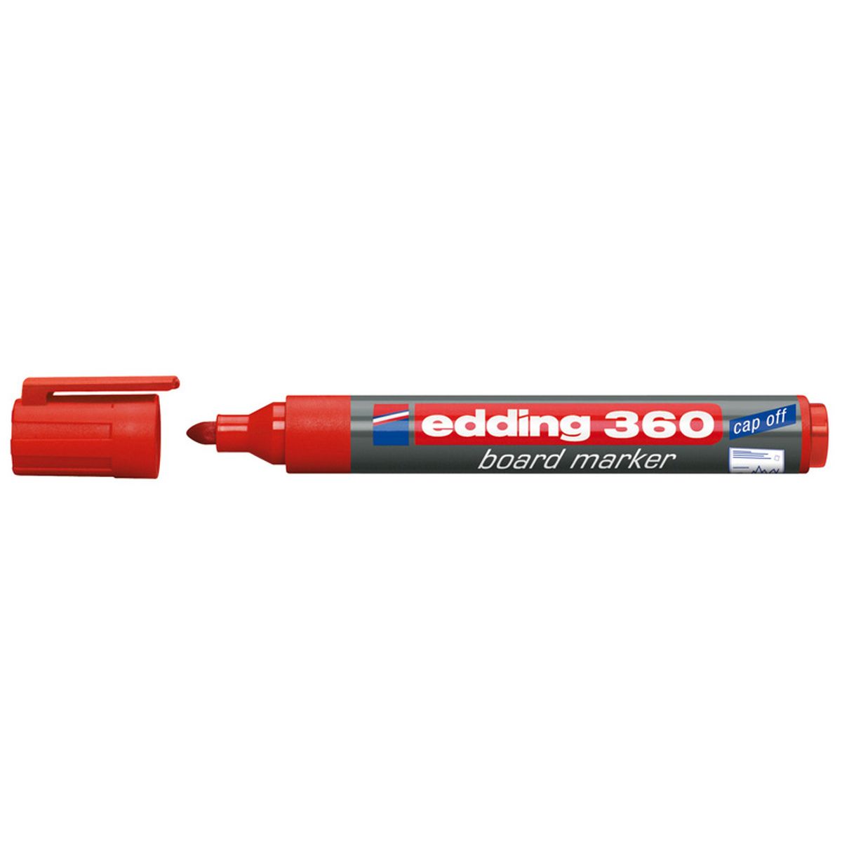 Marker suchościeralny Edding 360 czerwony 1,5-3,00mm okrągła końcówka