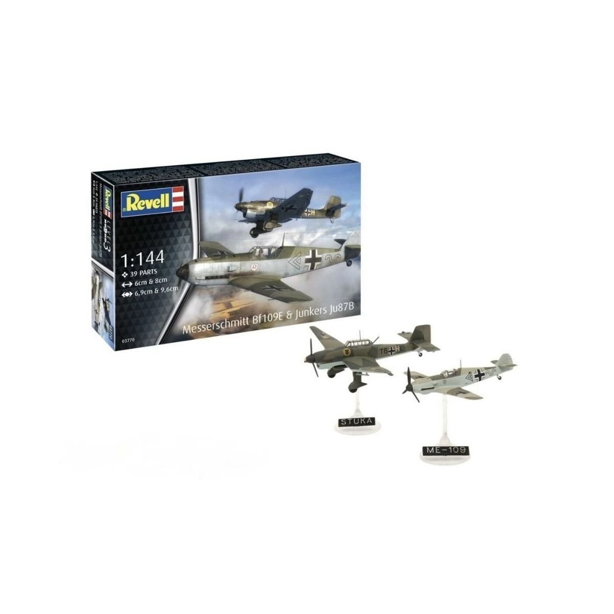 Model do sklejania Revell samolot Messerschmitt Bf109E & Junkers Ju87B Stuka (03770)