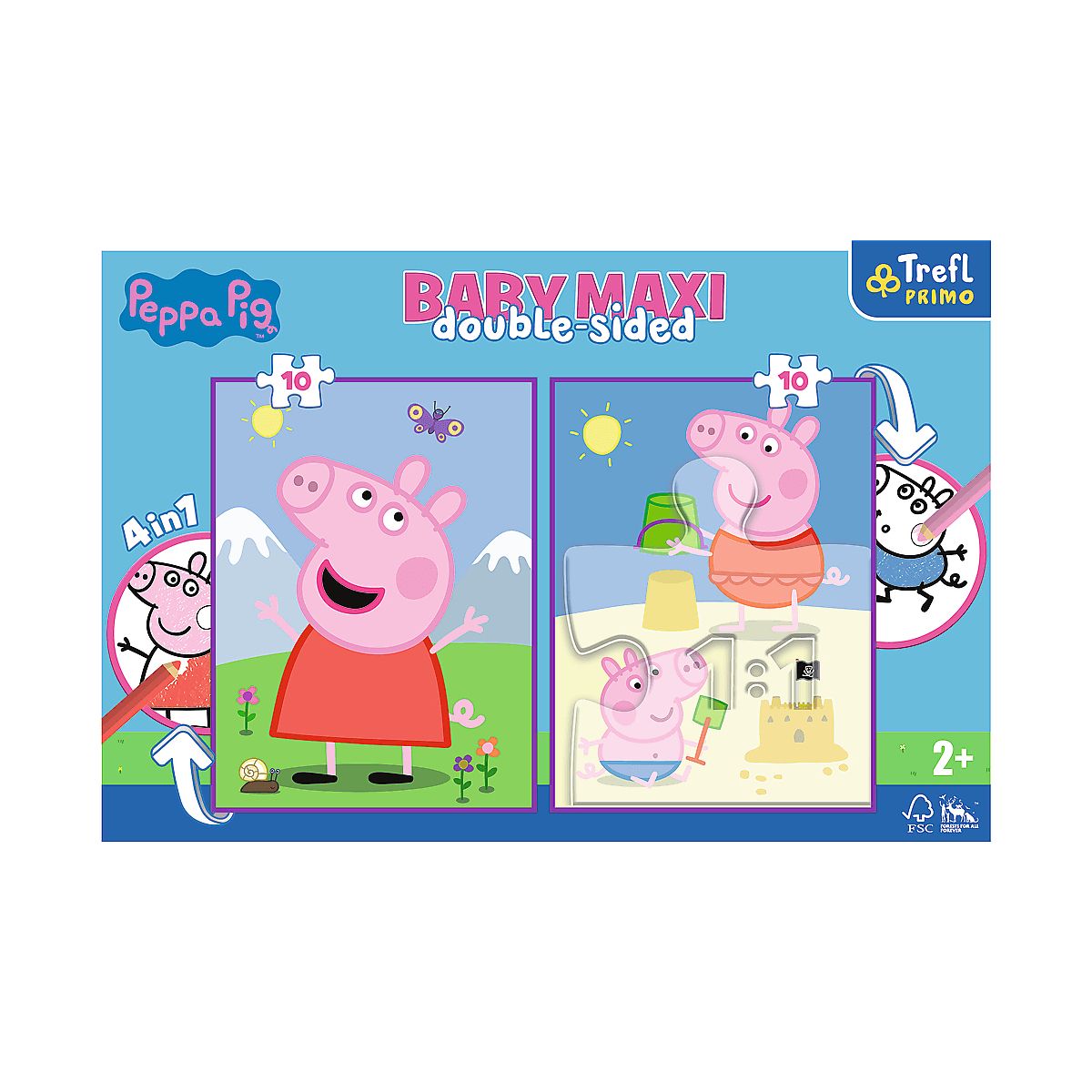 Puzzle Trefl świnka Peppa Baby MAXI 2x10 Pogodny dzień Peppy 20 el. (43001)