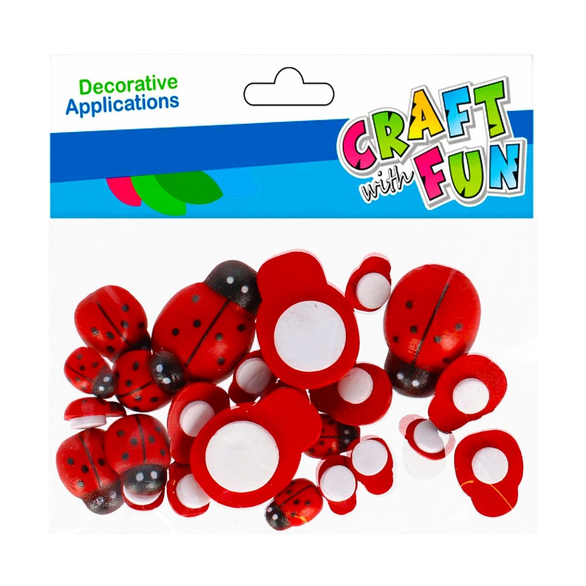 Ozdoba drewniana Biedronki mix Craft Fun (501442)