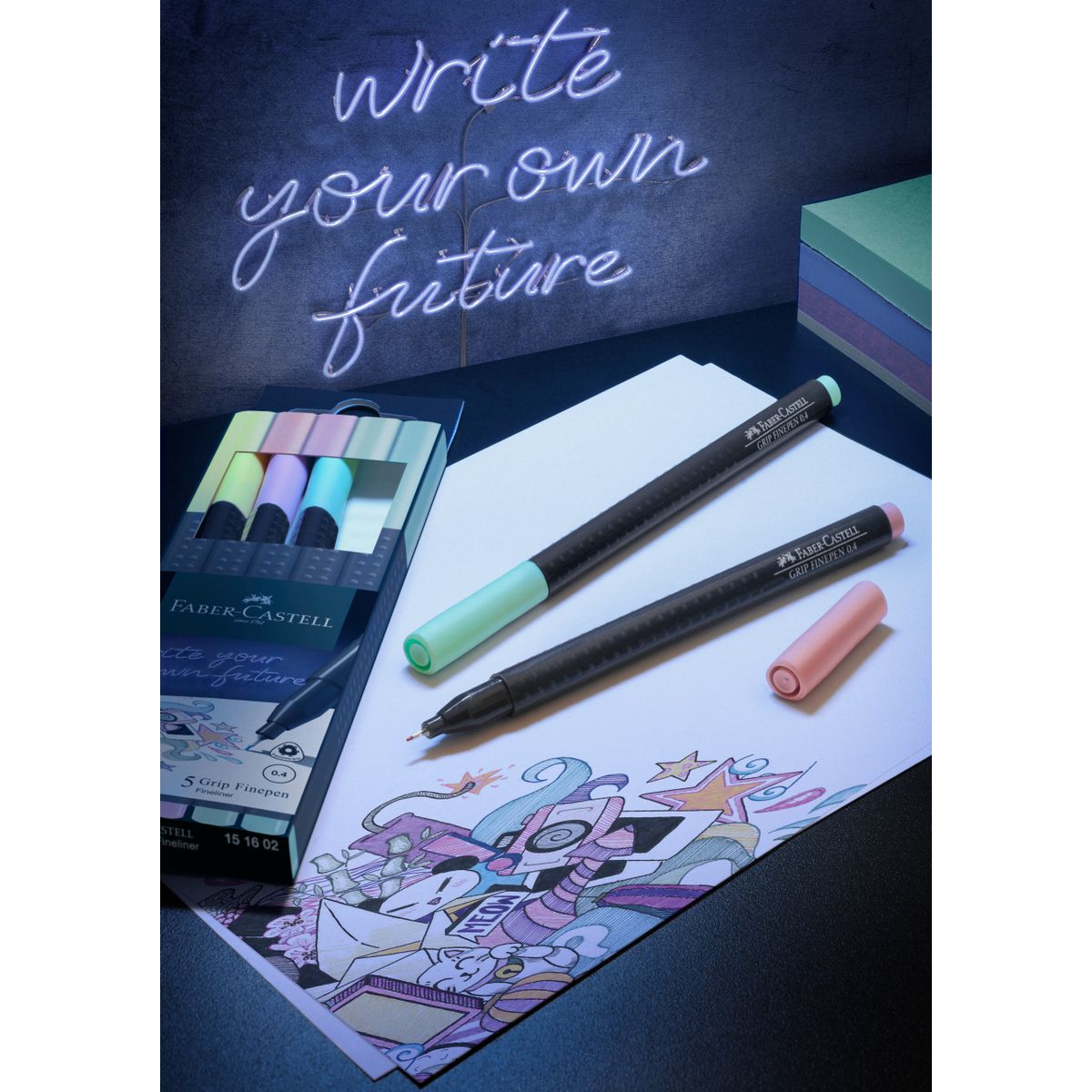 Cienkopis Faber Castell pastelowy mix 0,4mm 5kol. (151602 FC)