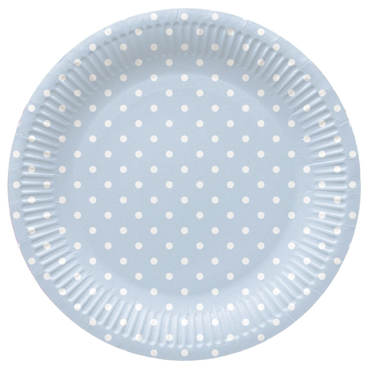 Talerz jednorazowy Paw Dots Light Blue tektura śr. 230mm 8 szt (PPL8002205)