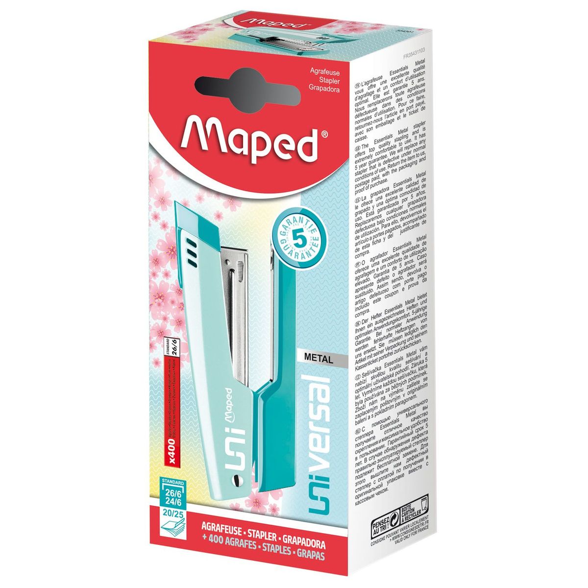 Zszywacz Maped Essentials Metal DECO 3154143543010 25k (35)