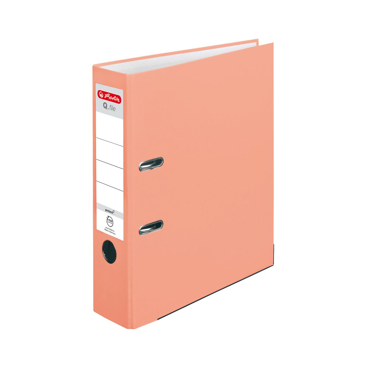Segregator dźwigniowy Herlitz 50028481 Q.file protect A4 80mm łososiowy (300005711)
