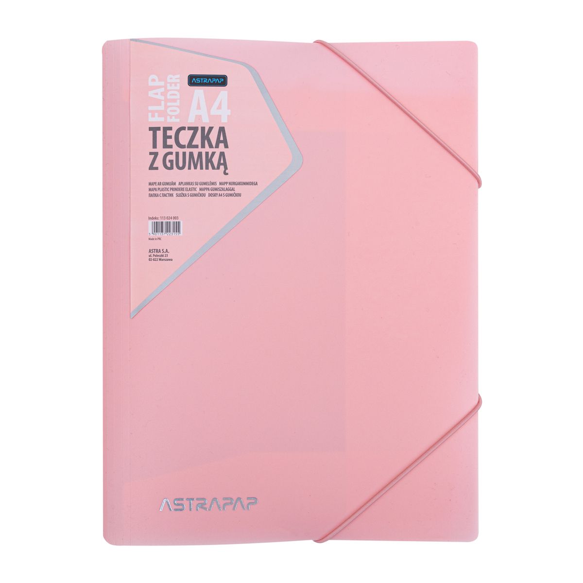 Teczka plastikowa na gumkę PP PASTEL LINE A4 mix Astrapap (113024003)