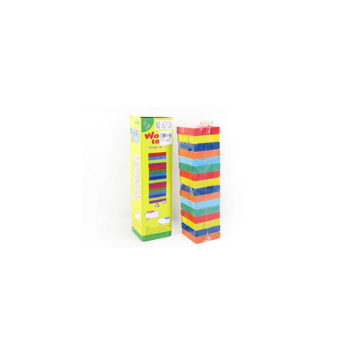 Układanka Bigtoys wieża jenga kolorowa drewniana (BGR1833)