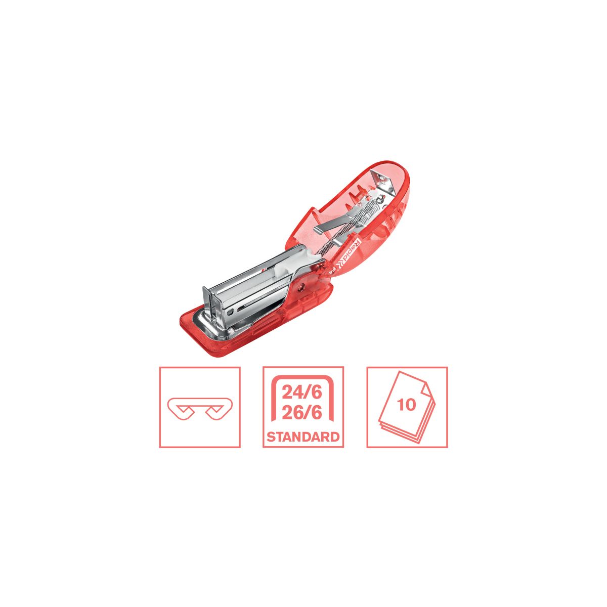 Zszywacz Rapid Colour Breeze F4 koralowy 10k (5001531)