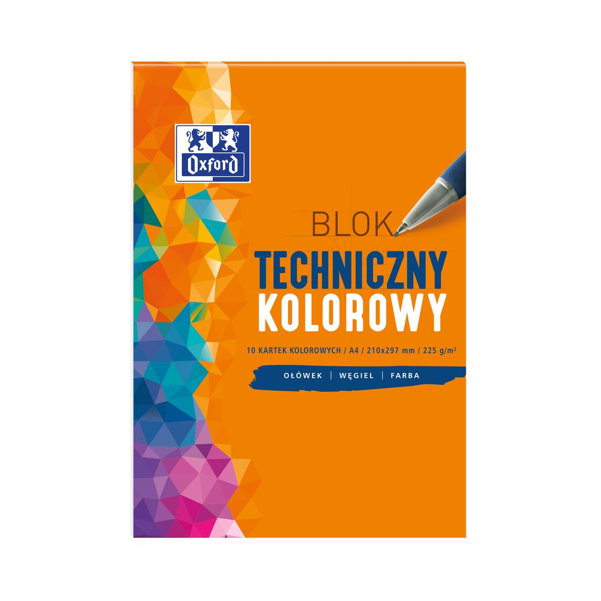 Blok techniczny Oxford Oxford A4 kolorowy 225g 10k (400093230)