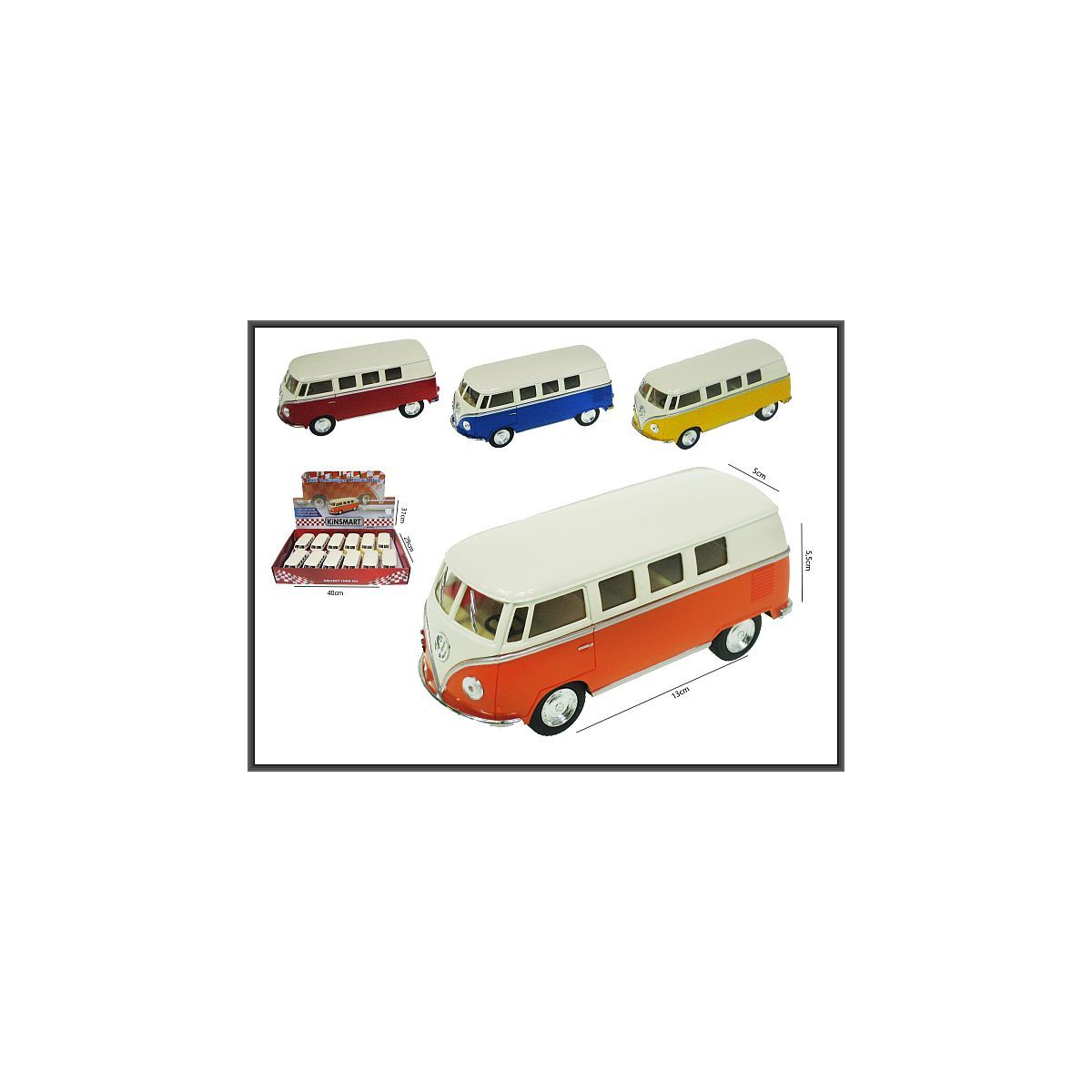 Samochód Hipo VW Classical Bus z białym dachem 13cm (HXKT176)