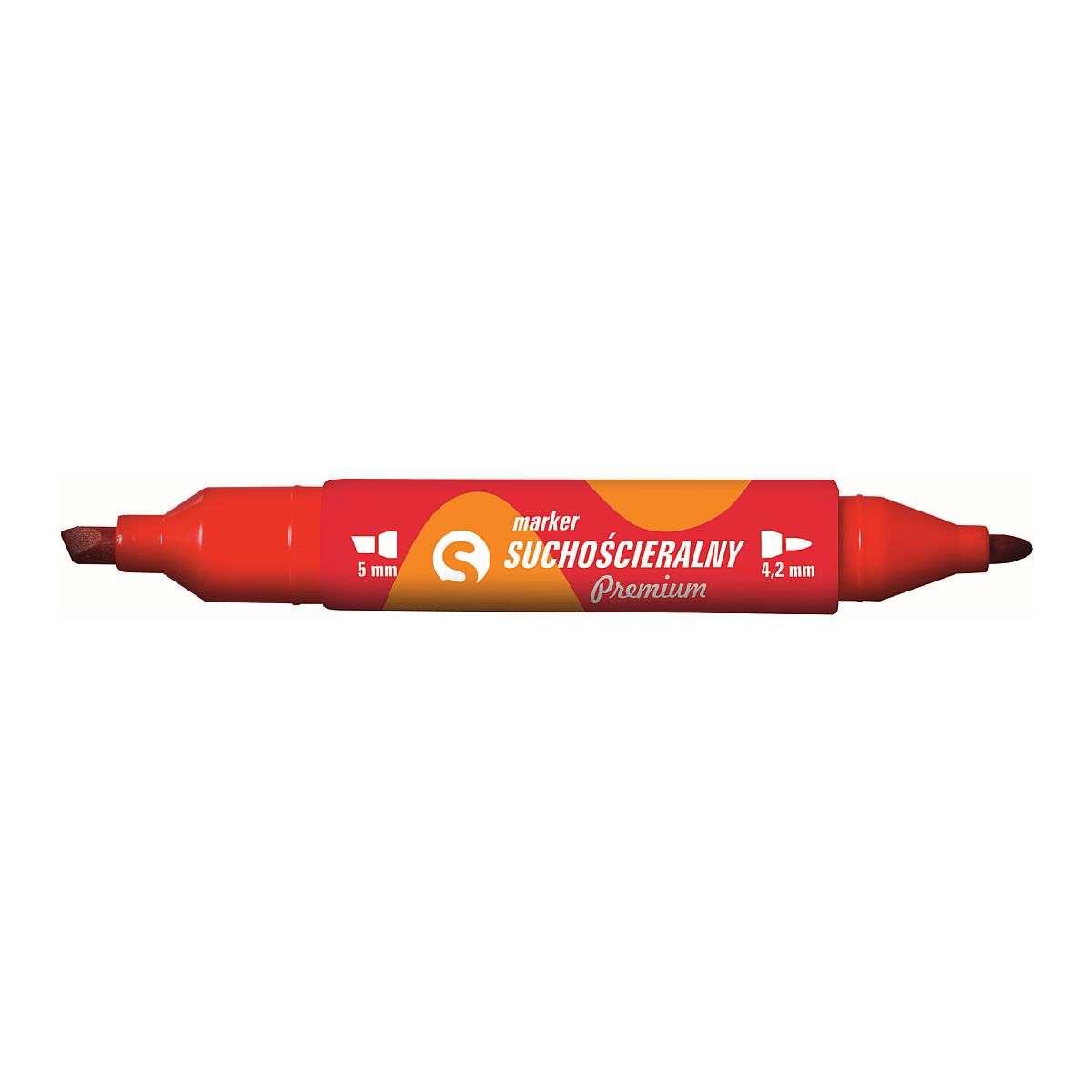 Marker do papieru Tetis czerwony 5,0mm okrągła/ścięta końcówka (KM504-C2)