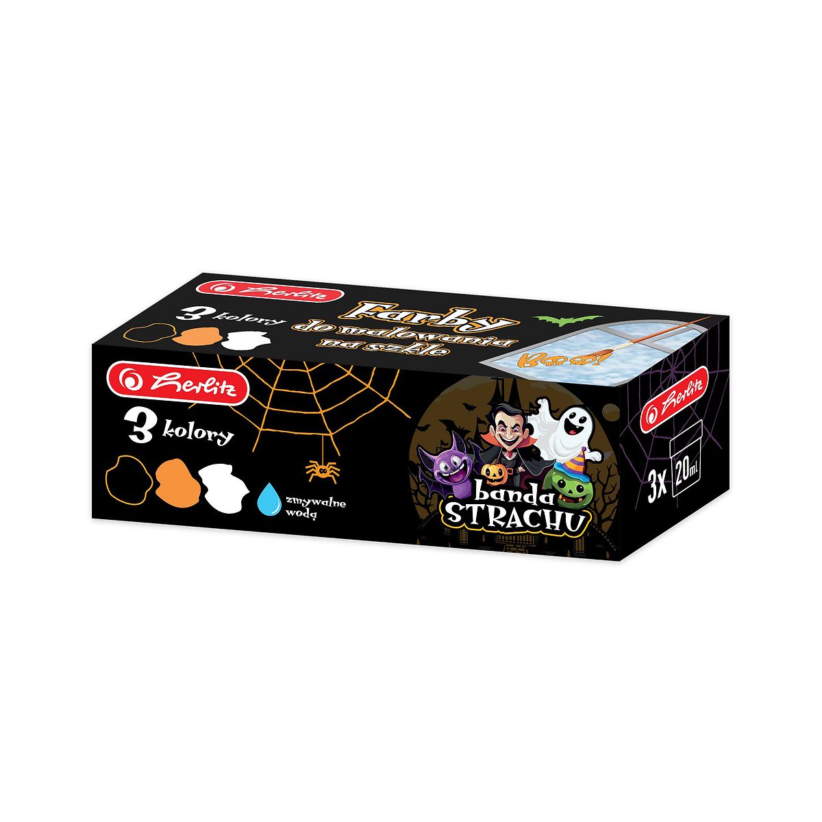 Farba do malowania na szkle Herlitz Halloween 9510133 3 kolor. (300024720)