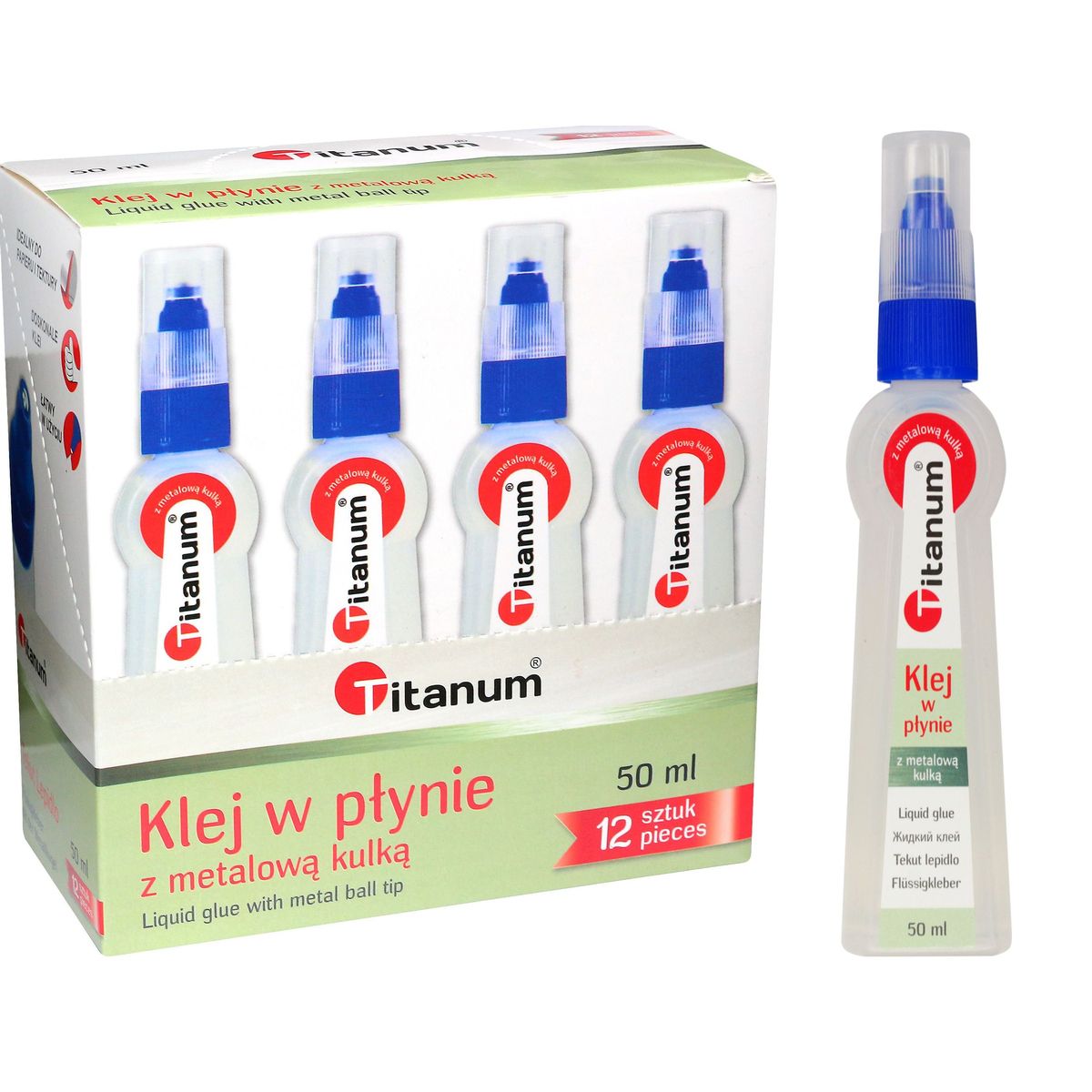 Klej w płynie Titanum z metalową kulka 50ml