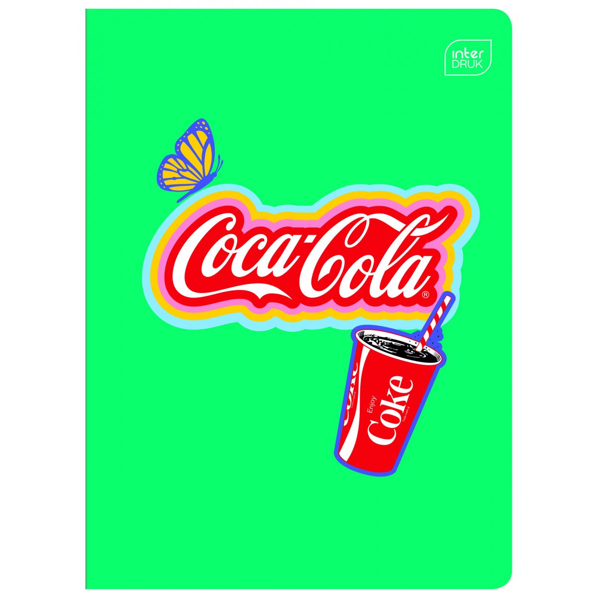 Zeszyt COCA COLA MAT+UV A5 32k. 70g trzy linie Interdruk