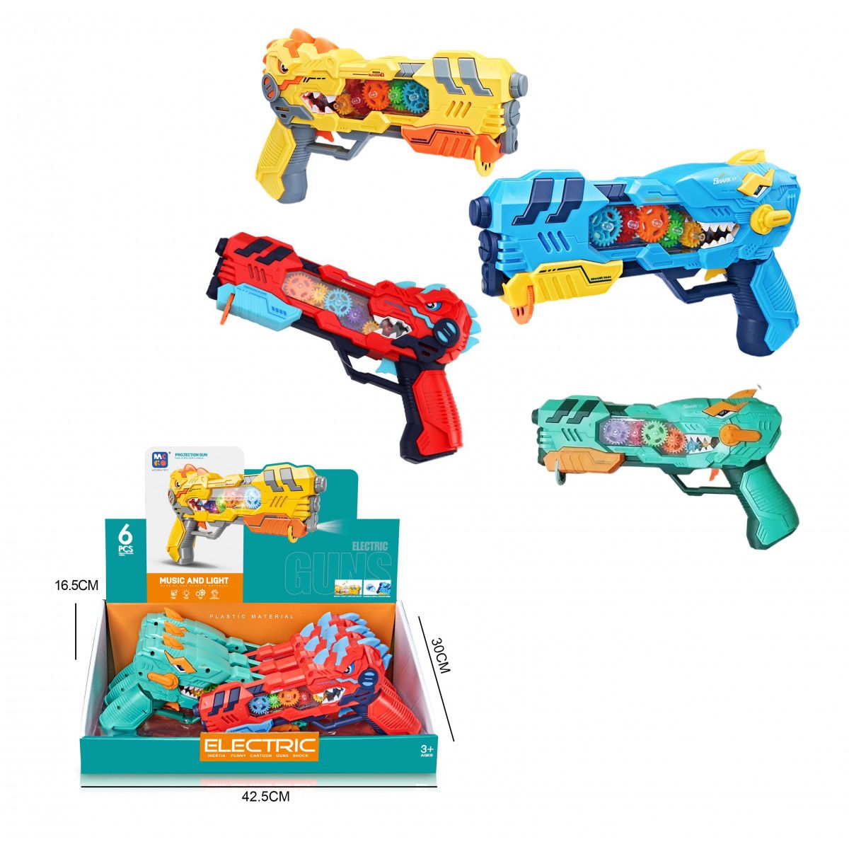 Pistolet Lean projektor dinozaur światła i dźwięki (17869)