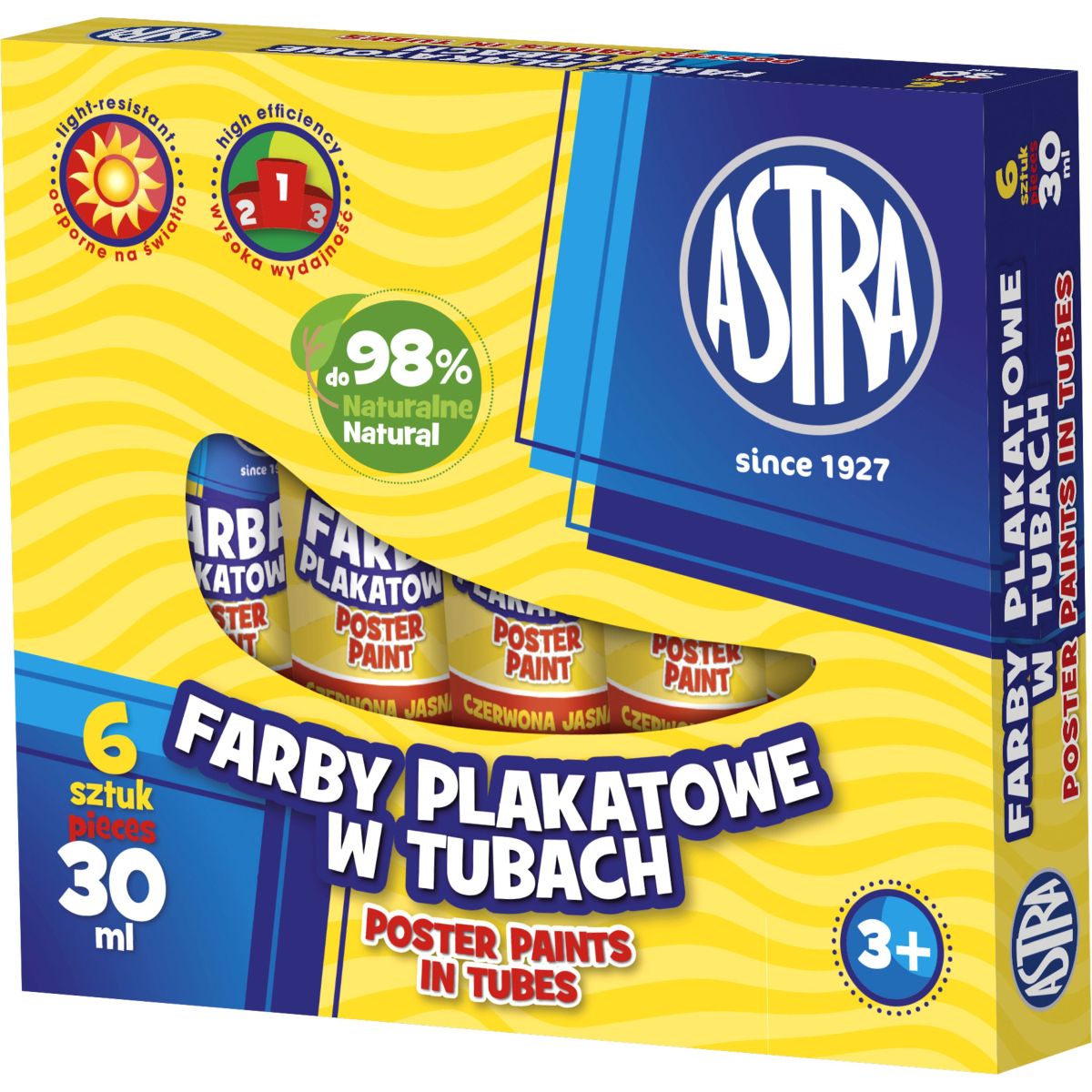 Farby plakatowe Astra w tubie kolor: biały 30ml 1 kolor. (83110904)