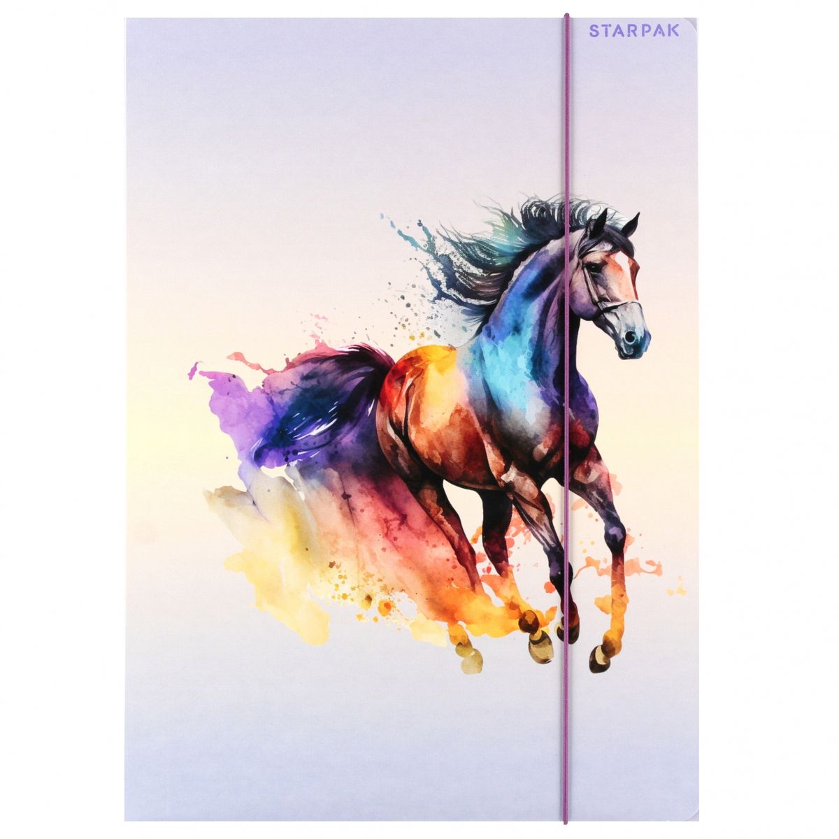 Teczka kartonowa na gumkę Horses A4 mix Starpak (559714)