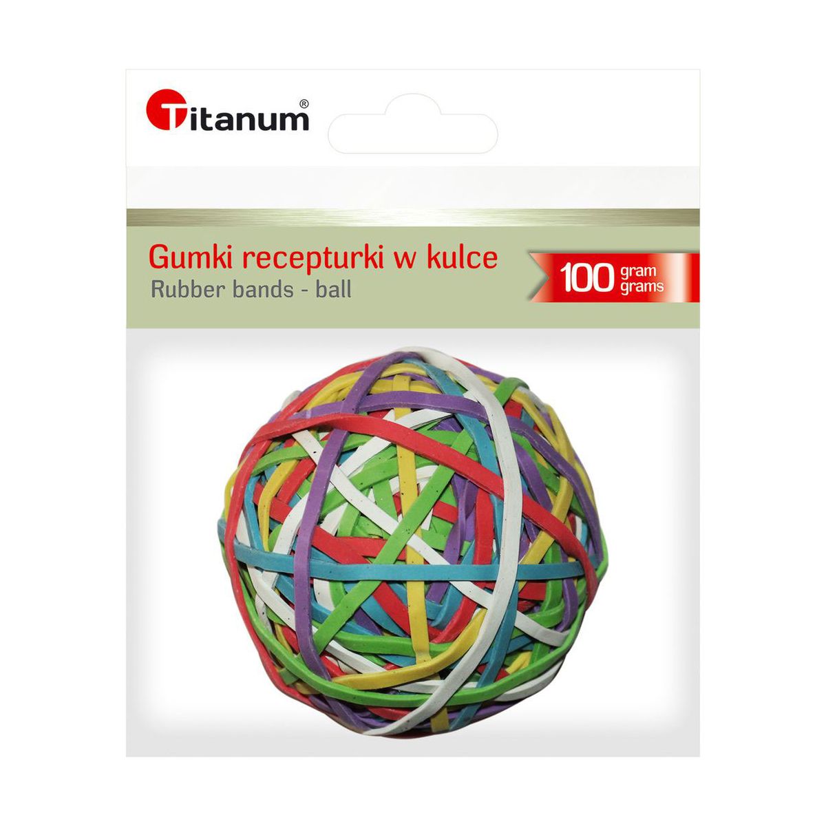 Gumki recepturki Titanum w kulce 100g śr. (mix)mm