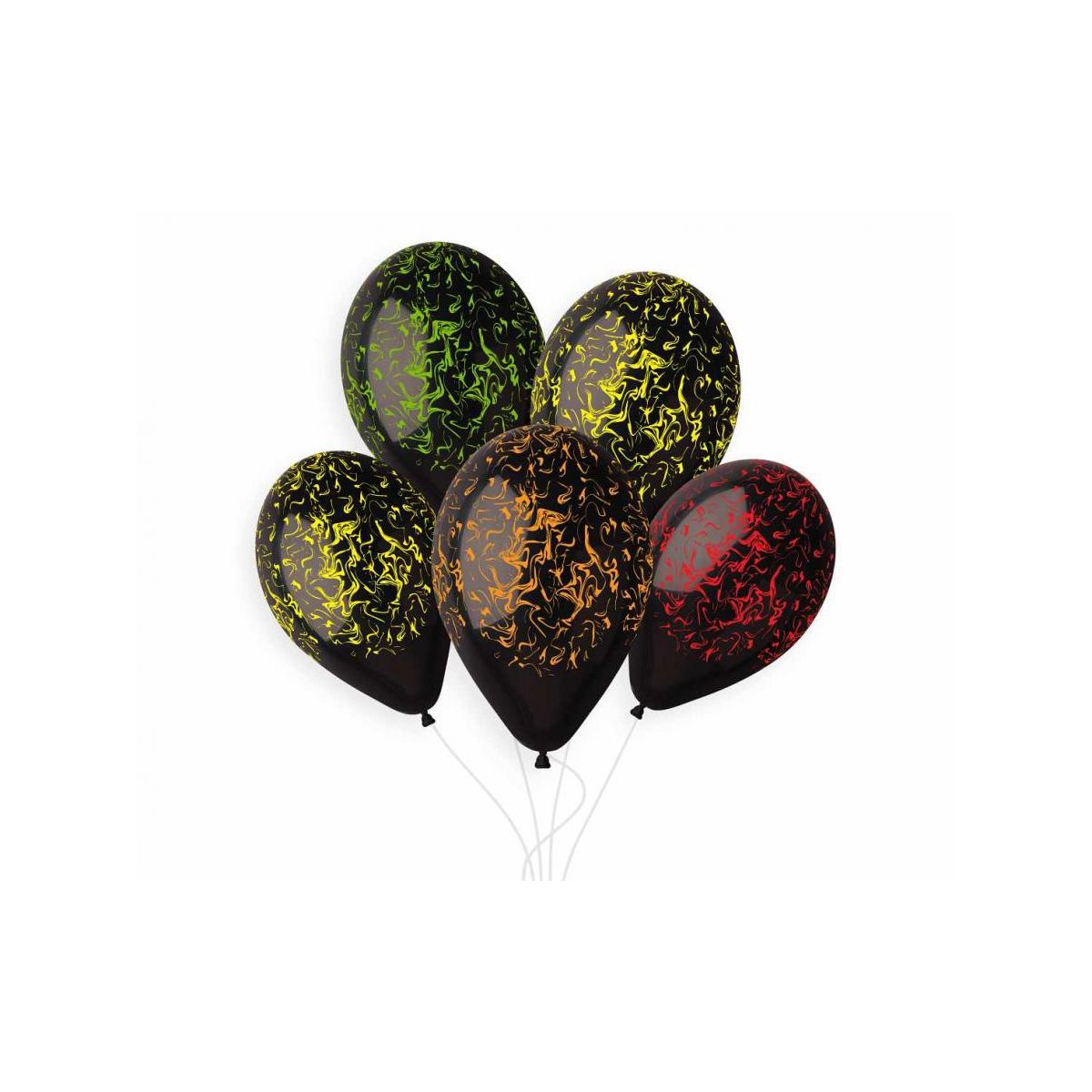Balon gumowy Premium Hel Marble kolorowe nadruki czarny 330mm 13cal Godan (GS120/MCN)