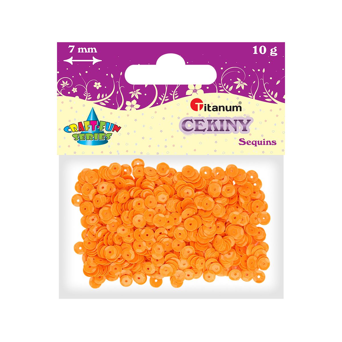 Cekiny Titanum Craft-Fun Series Okrągłe pastelowe pomarańczowe