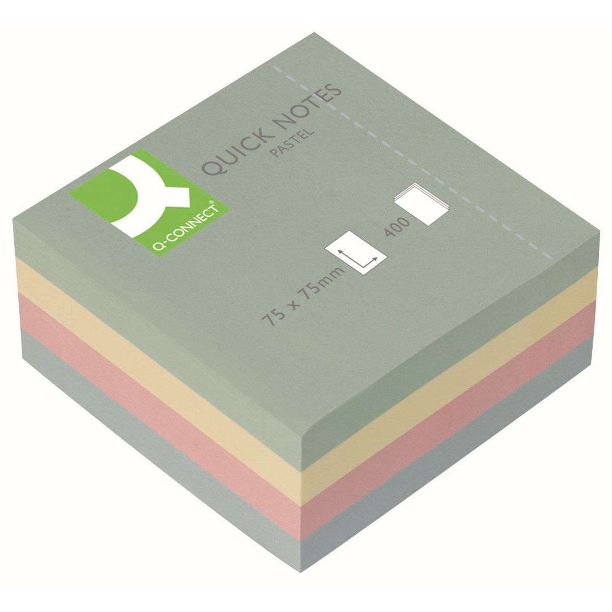 Notes samoprzylepny (karteczki) Q-Connect pastelowy mix 400k [mm:] 76x76 (KF01347)