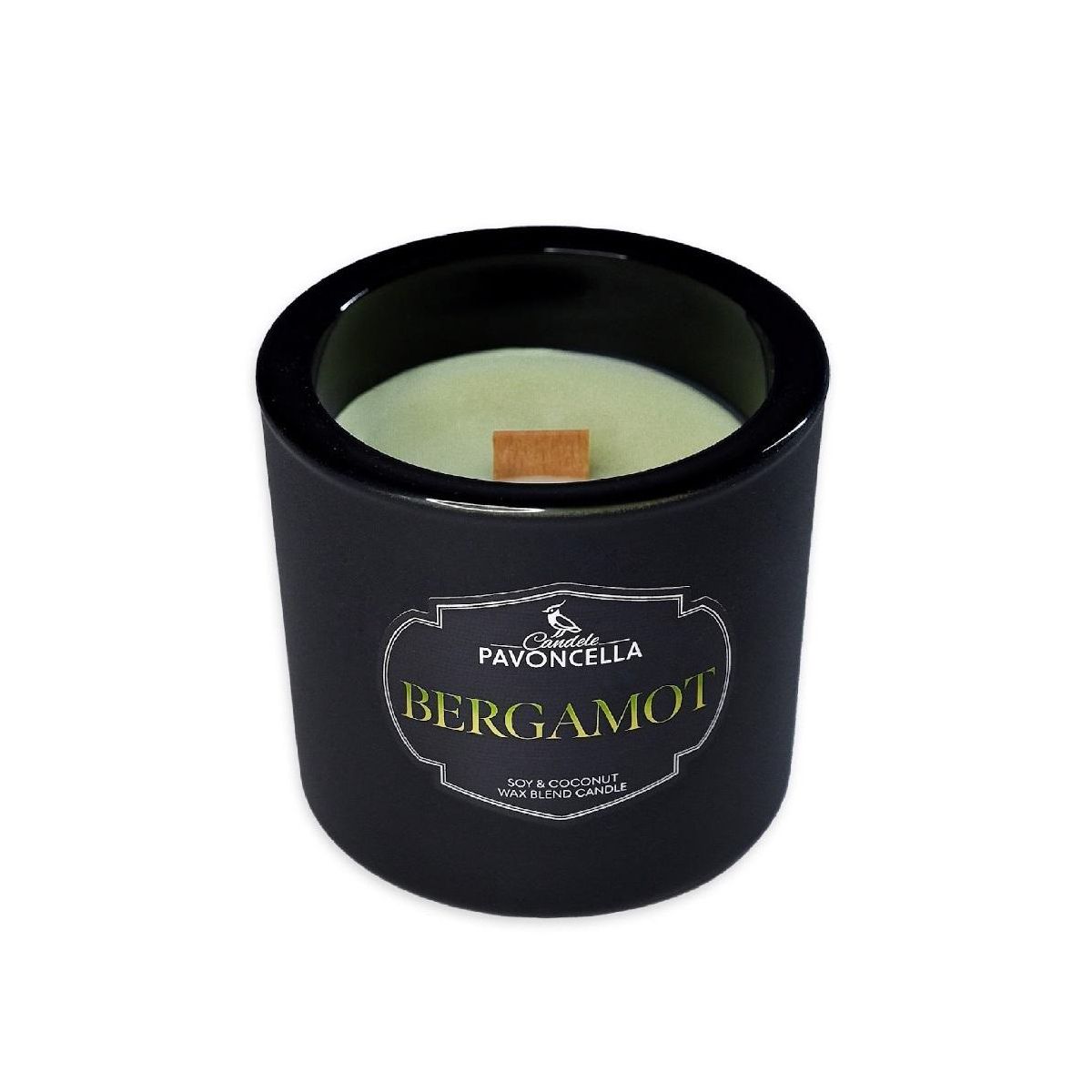 Świeczka ozdobna Pavoncella Classico Bergamot czarna 170g (5905711530943)