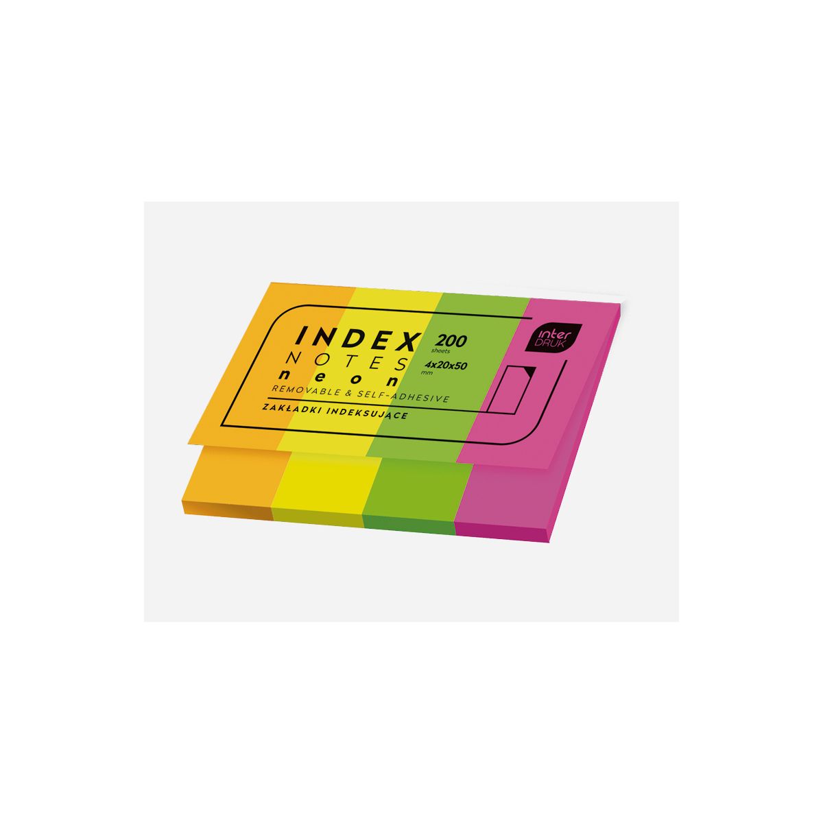 Zakładki indeksujące Interdruk 200k [mm:] 20x50 (IZAKIND200N)