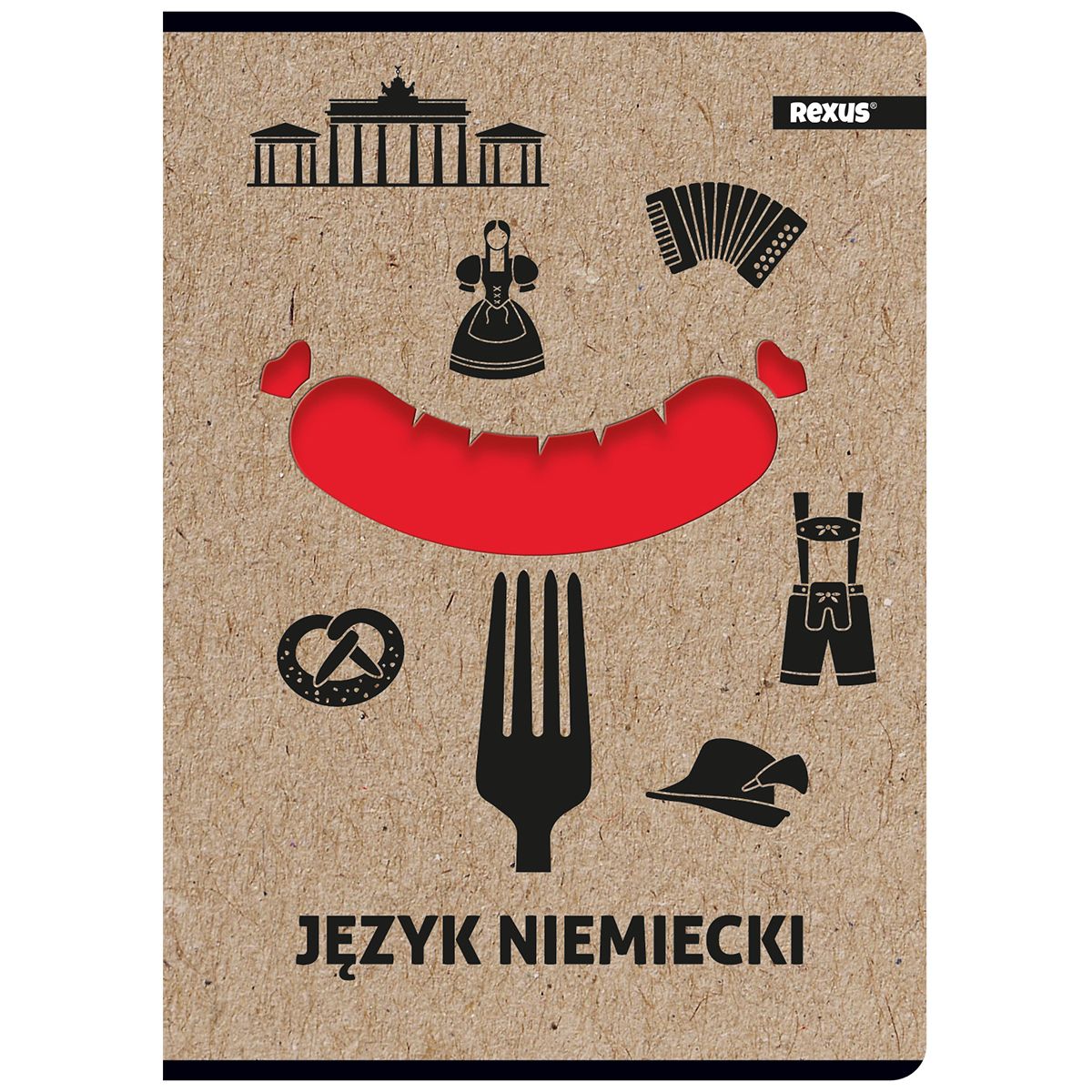Zeszyt Beniamin Kraft Liner j.niemiecki A5 70g krata [mm:] 147x209 (6102083)