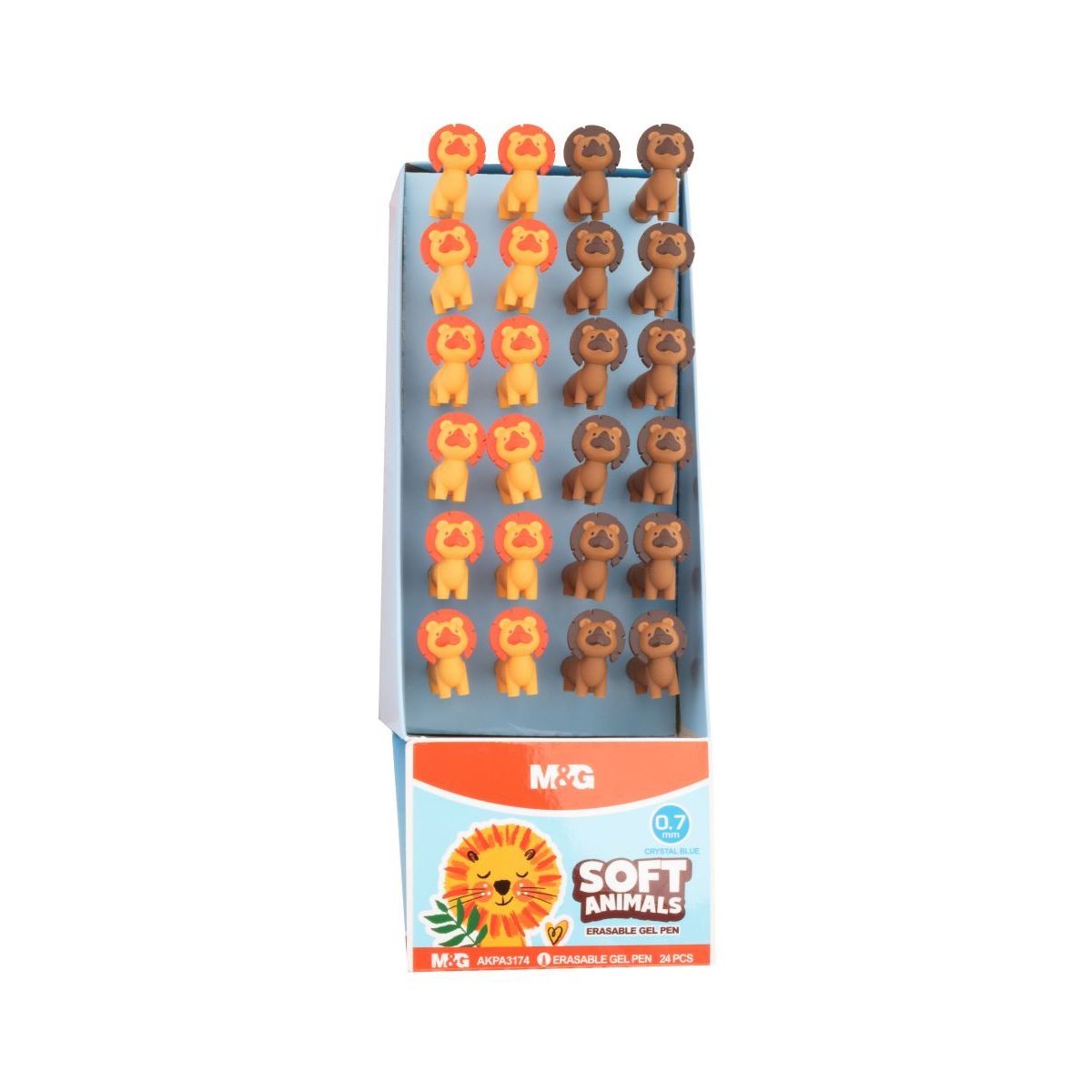 Długopis wymazywalny Soft Animals Lew niebieski 0,7mm Mg (MG AKPA3174)