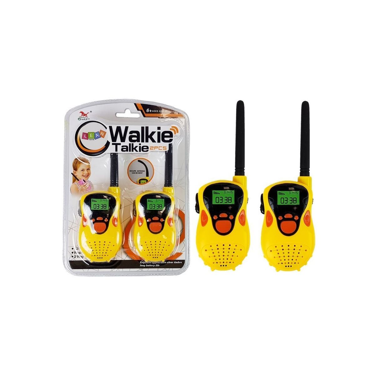 Walkie-talkie Lean krótkofalówki 100m żółte (7605)