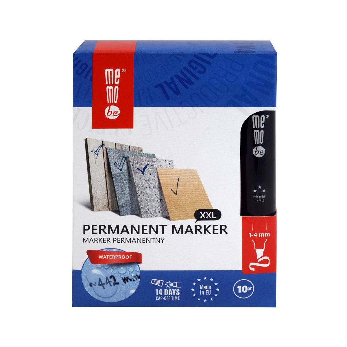 Marker permanentny Memobe zielony zielony 1-4mm ścięta końcówka (MM201-04)