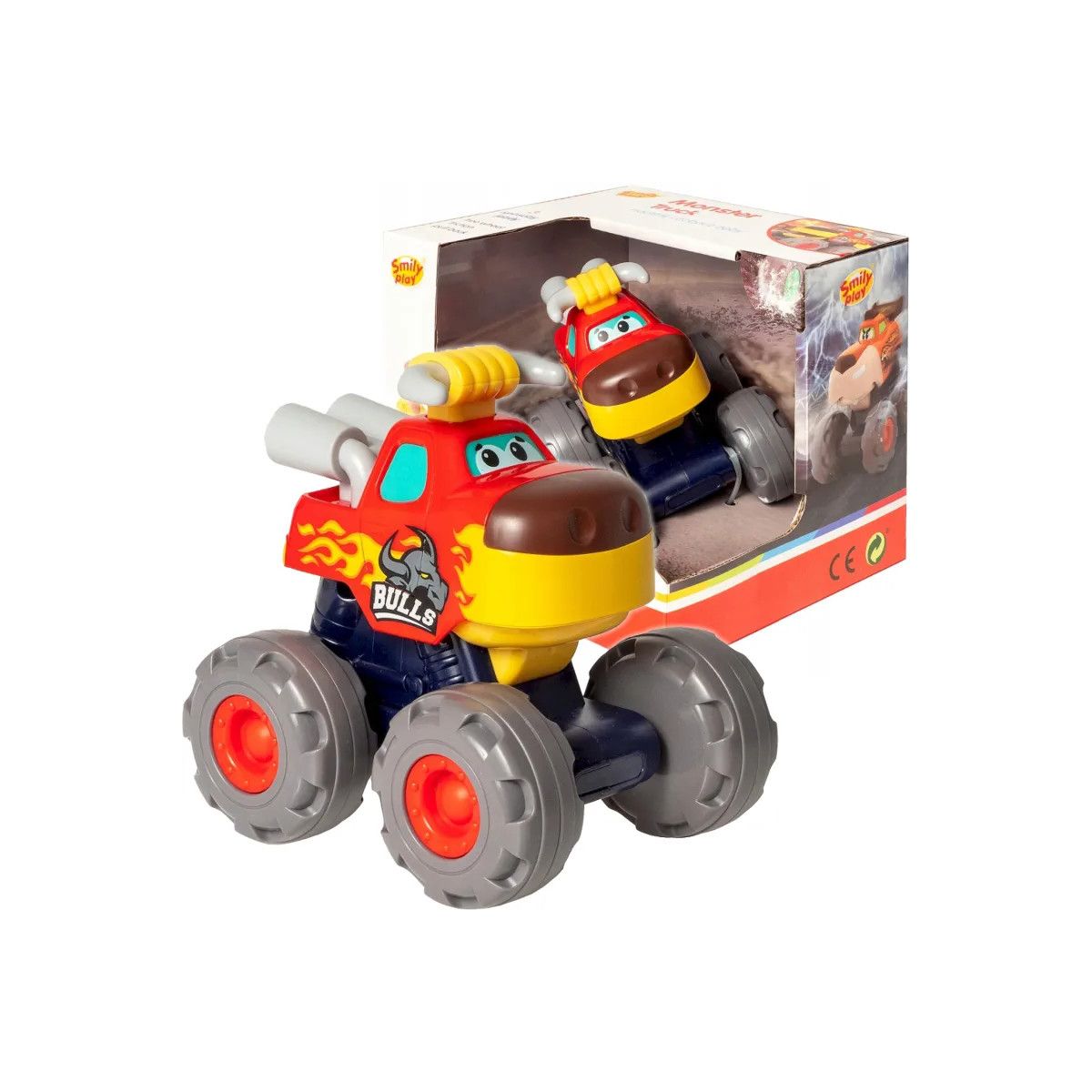 Samochód Smily Play Play Monster Truck Auto Bull Byk Czerwony (SP84358)