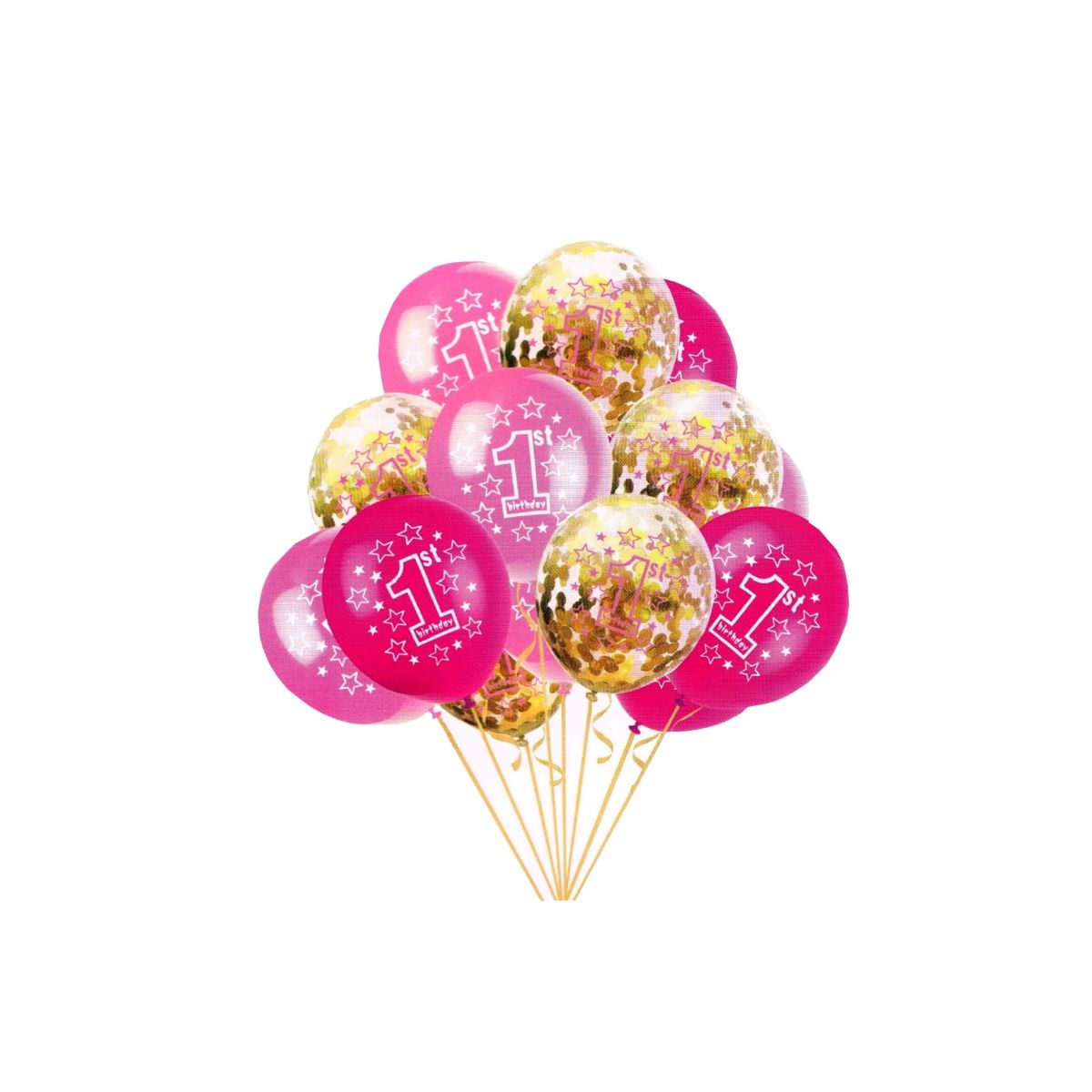 Balon gumowy Antella zestaw balonów różowym nr 1 12szt. różowy 300mm (BCS-130)