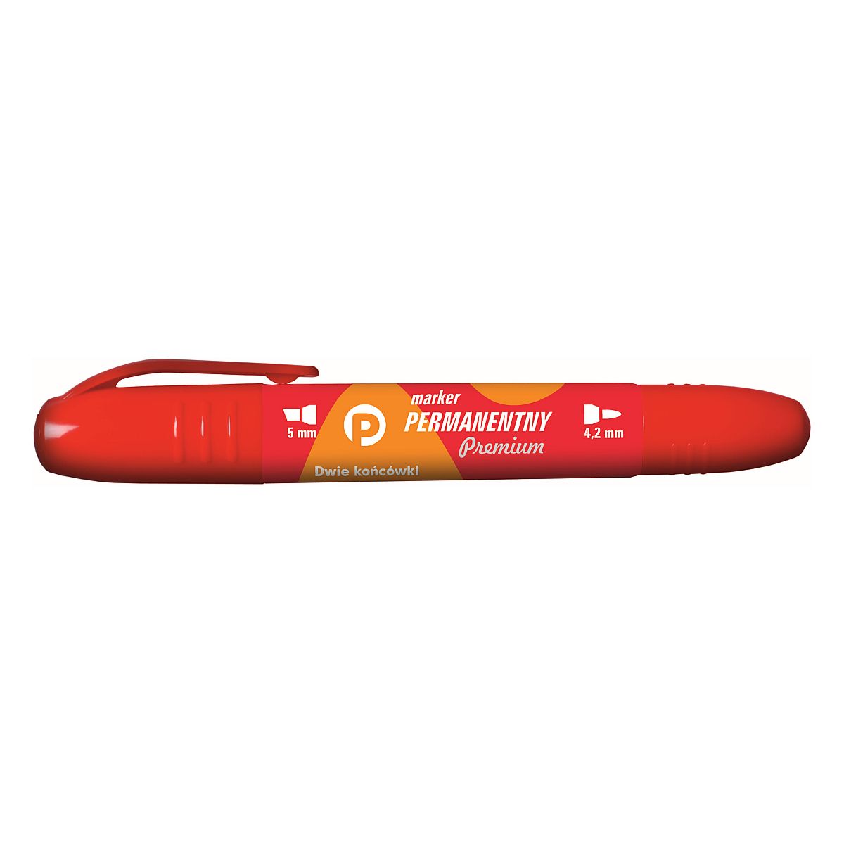 Marker permanentny Tetis Premium czerwony 4,2-5,0mm okrągła/ścięta końcówka (KM502-C2)