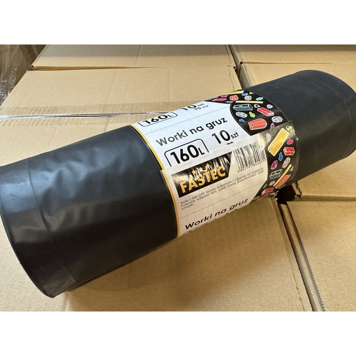 Worki na gruz My Fastec 160l kolor: czarny 160L 10 szt
