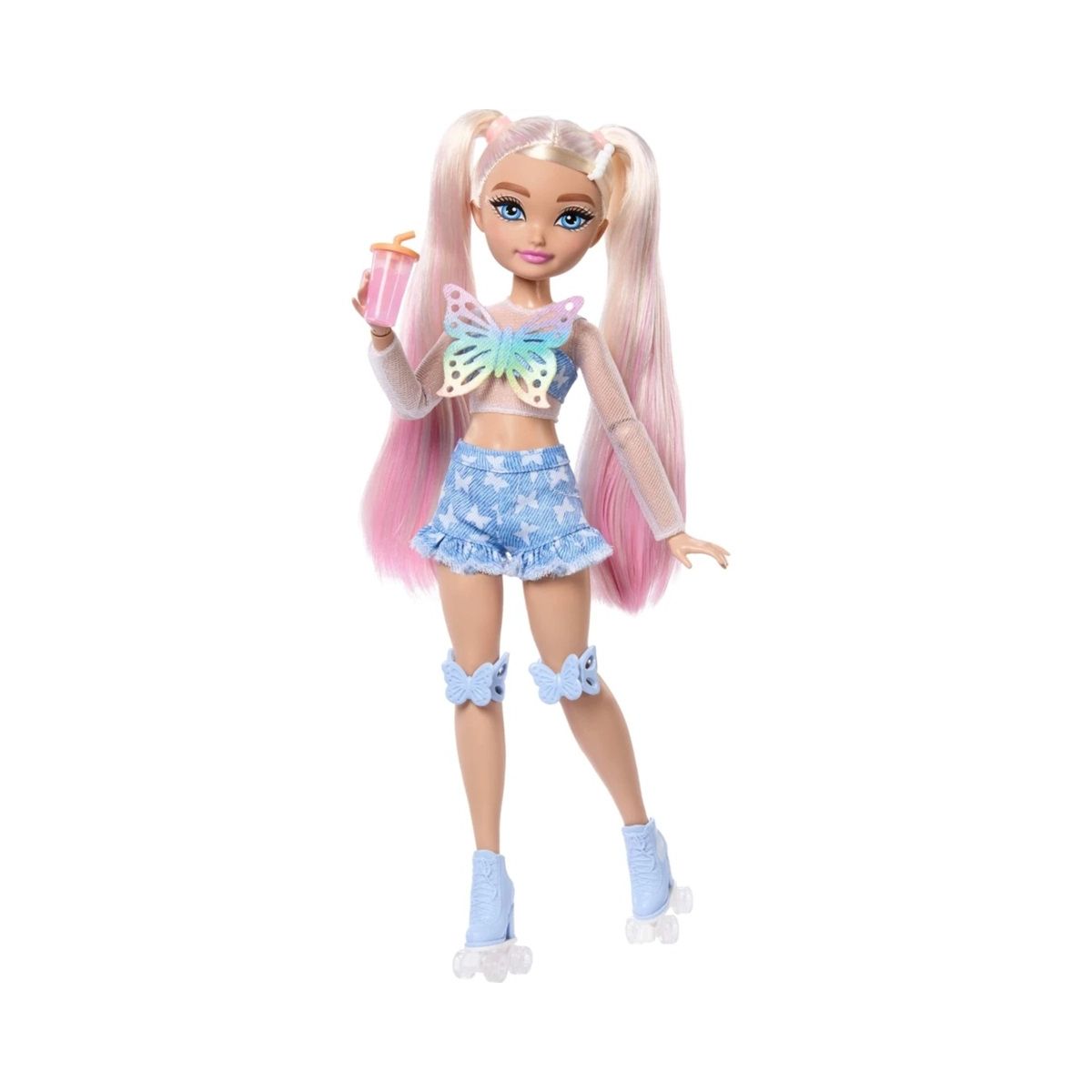 Lalka Barbie Dream Besties modowa Malibu na wrotkach + akcesoria [mm:] 290 (JFX96)