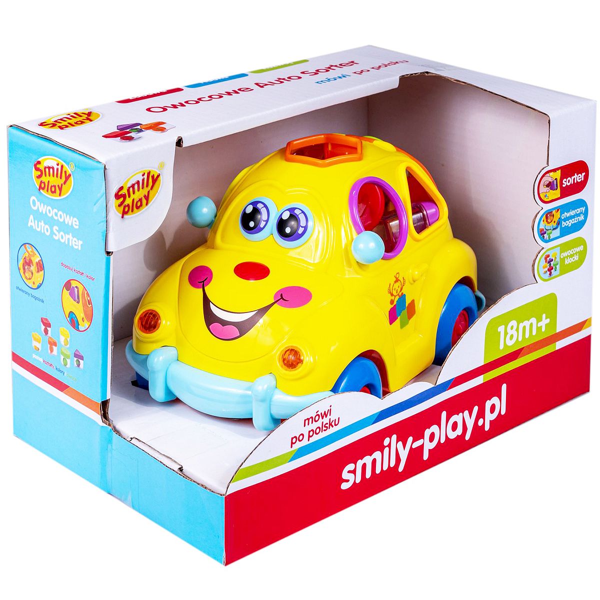 Sorter Smily Play Zabawne auto z muzyką i światłem (SP83668)