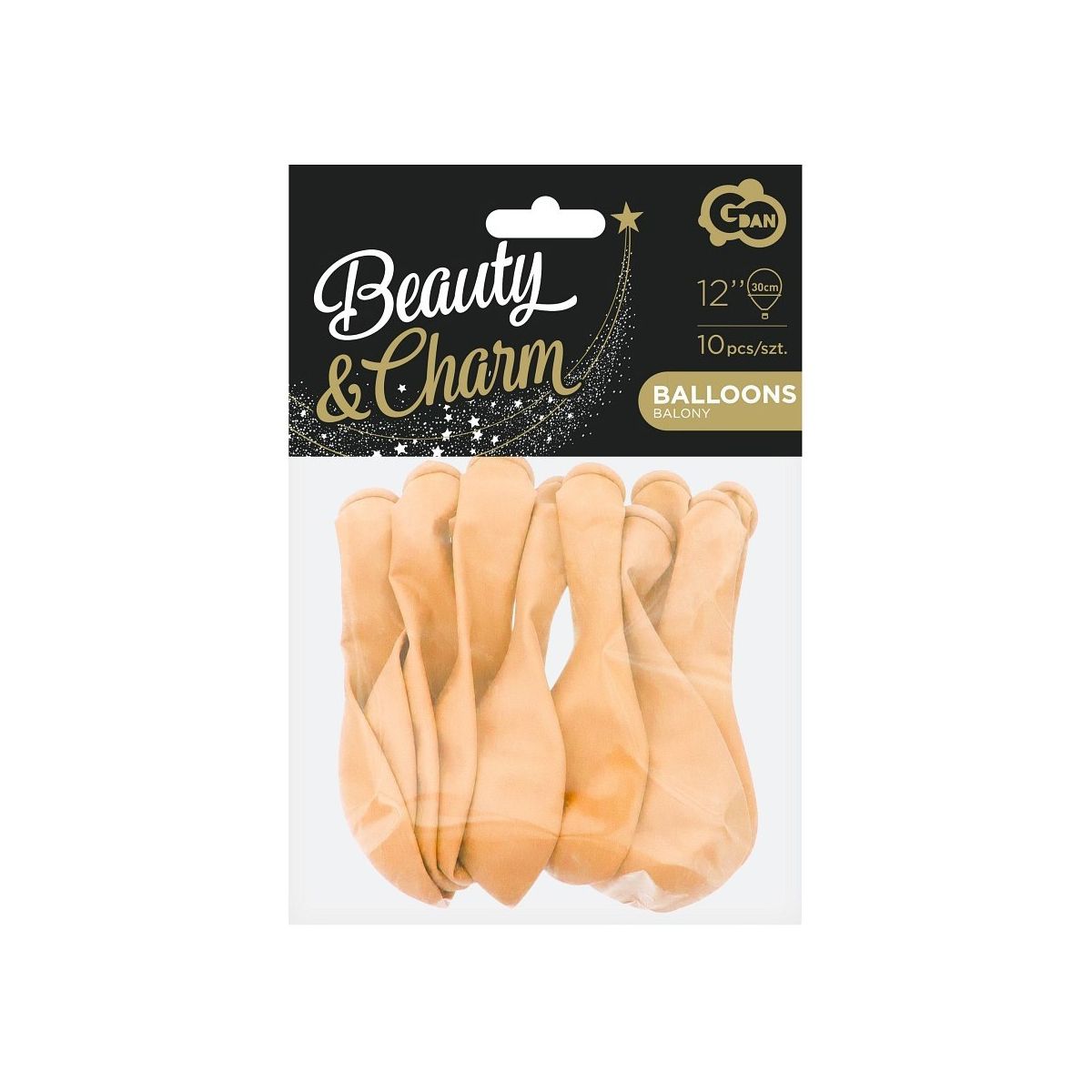 Balon gumowy Godan Beauty&Charm makaronowe łososiowe 10szt. łososiowy 12cal (CB-1KLO)