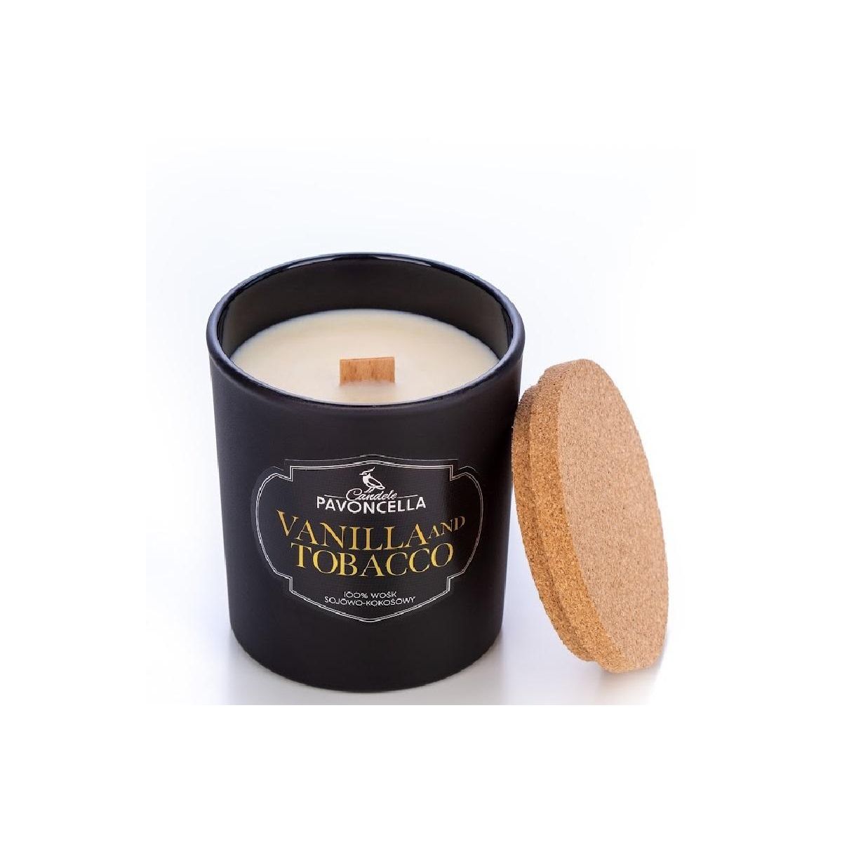 Świeczka ozdobna Pavoncella Classico Vanilla and Tabacco czarna 135 g (5905711530042)