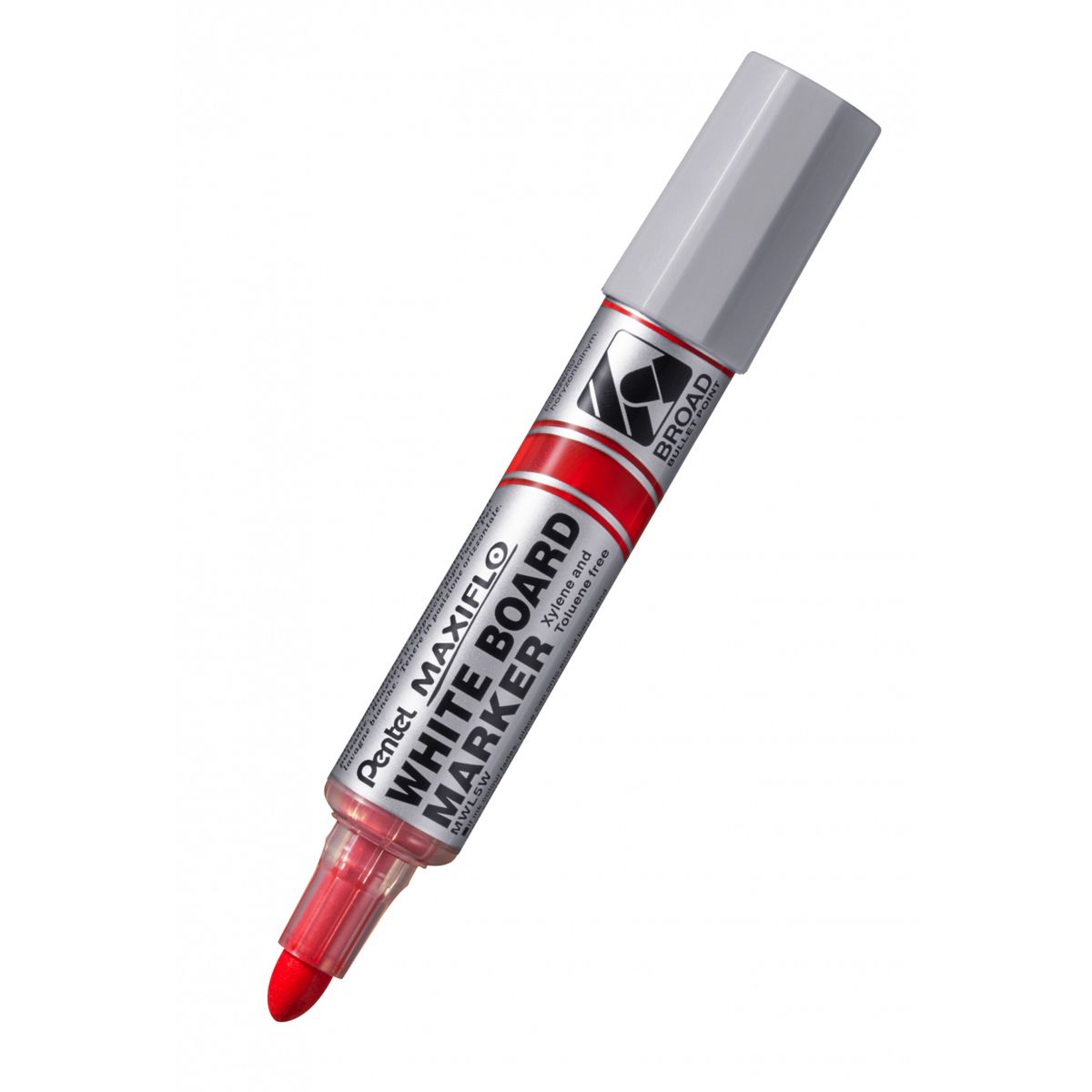 Marker suchościeralny Pentel czerwone 3-3,3mm okrągła końcówka (MWL5W-BX)